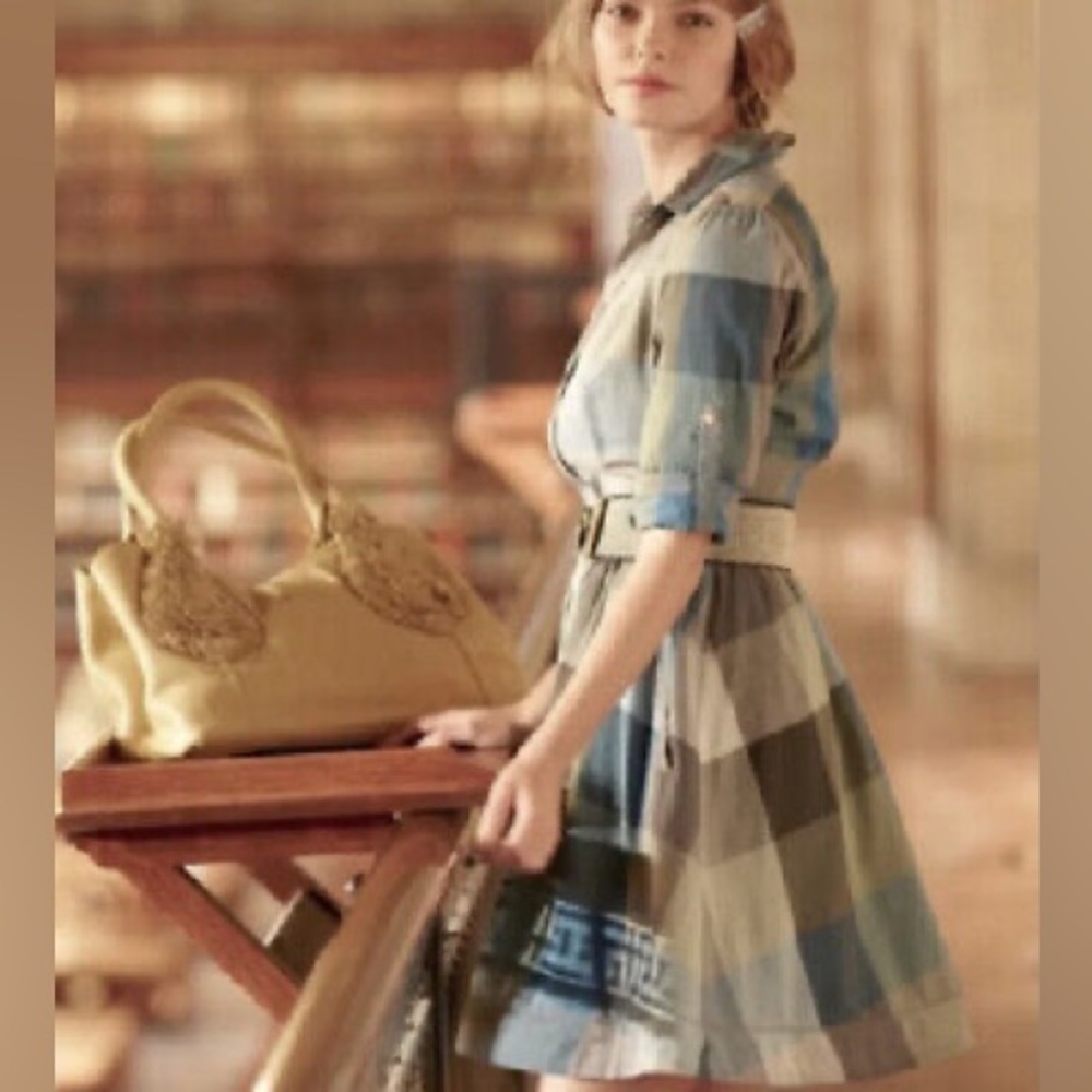 Anthropologie Moulinette Soeurs Reed Blue Shirt Dress